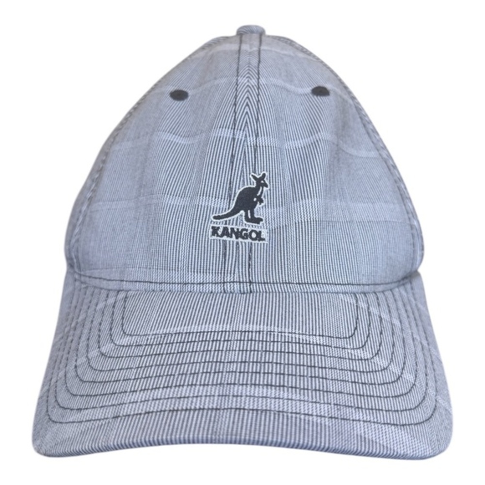 Kangol Flexfit Baseball Cap Stripe Check Gray Logo S/M - Picture 1 of 6